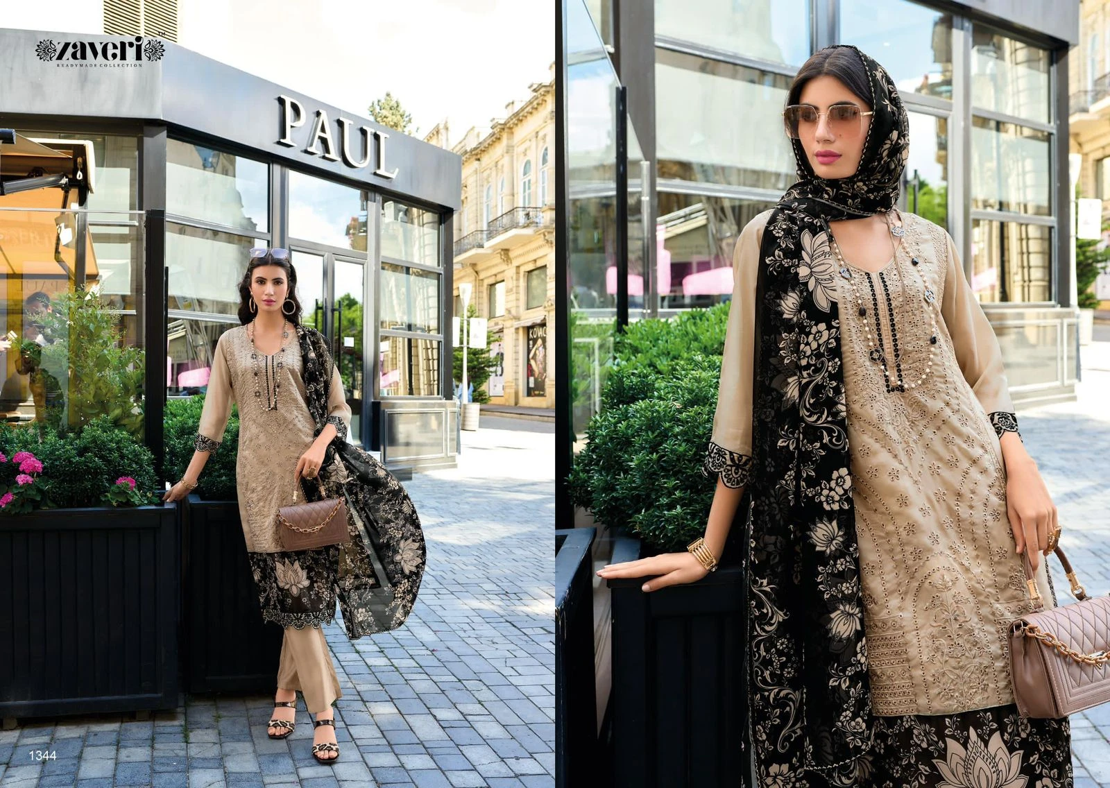 Zaveri Scarlet Soft Organza Wholesale Fancy Readymade Salwar Suit Catalog — Wholesale Readymade Suit, MPA wholesale from Surat - Gallery Image 4